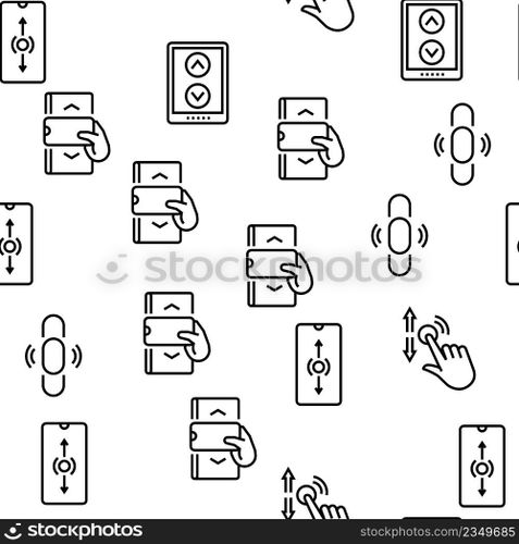 Scroll Computer Mouse Cursor Vector Seamless Pattern Thin Line Illustration. Scroll Computer Mouse Cursor Vector Seamless Pattern
