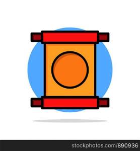 Scroll, Letter, China, Chinese Abstract Circle Background Flat color Icon