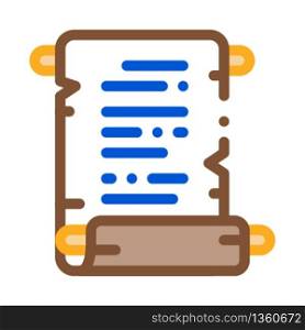 scroll of parchment paper icon vector. scroll of parchment paper sign. color symbol illustration. scroll of parchment paper icon vector outline illustration