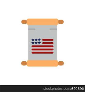 Scroll, Text, American, Usa Flat Color Icon. Vector icon banner Template
