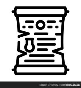 scroll with magic spell line icon vector. scroll with magic spell sign. isolated contour symbol black illustration. scroll with magic spell line icon vector illustration