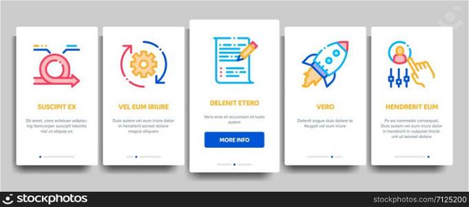 Scrum Agile Vector Onboarding Mobile App Page Screen. Illustrations. Scrum Agile Elements Vector Onboarding