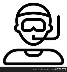 Scuba diver avatar with snorkel and swimming goggles