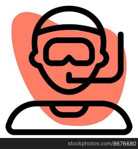 Scuba diver avatar with snorkel and swimming goggles