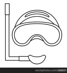 Scuba mask and snorkel icon. Outline illustration of scuba mask and snorkel vector icon for web. Scuba mask and snorkel icon, outline style