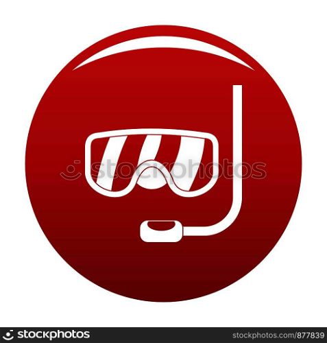 Scuba mask icon. Simple illustration of scuba mask vector icon for any design red. Scuba mask icon vector red
