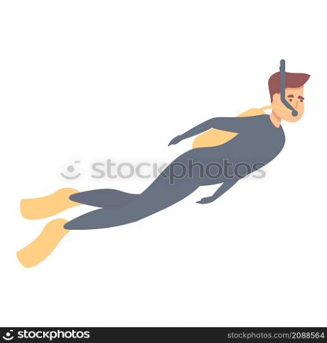 Scuba swimmer icon cartoon vector. Sea diver. Sport diving. Scuba swimmer icon cartoon vector. Sea diver