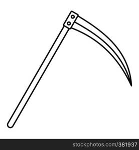 Scythe icon. Outline illustration of scythe vector icon for web. Scythe icon, outline style