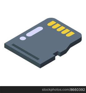 Sd card memory icon isometric vector. Camera stick. Flash storage. Sd card memory icon isometric vector. Camera stick