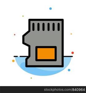 SD Card, SD, Storage, Data Abstract Flat Color Icon Template