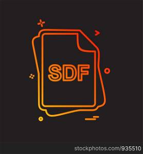 SDF file type icon design vector
