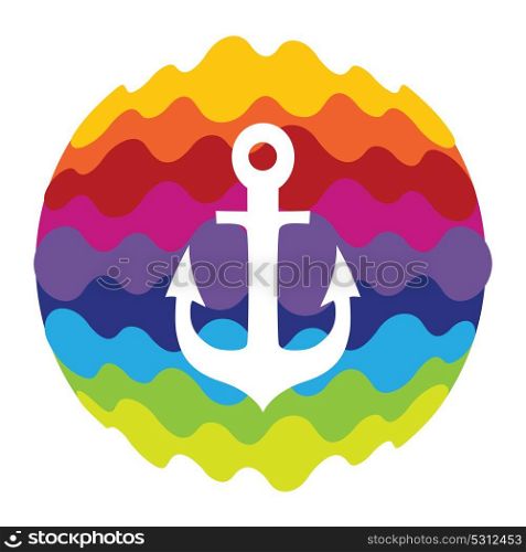 Sea Anchor Rainbow Color Icon for Mobile Applications and Web EPS10. Sea Anchor Rainbow Color Icon for Mobile Applications and Web