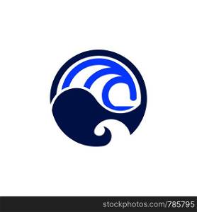 sea and a water logo template