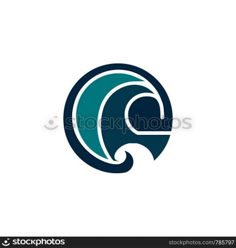 sea and a water logo template