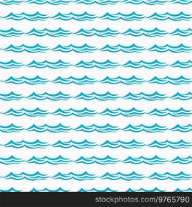 Sea and ocean waves seamless pattern. Fabric or textile summer wrapping paper or vector marine background with sea or ocean, river stream water blue waves. Sea and ocean blue waves seamless pattern