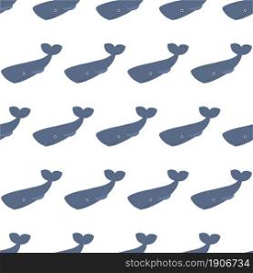 Sea animal seamless pattern with sperm whale. Undersea world habitants print. Hand drawn underwater life vector illustration. Funny cartoon marine animals character for kid fabric, textile.. Sea animal seamless pattern with sperm whale. Undersea world habitants print.