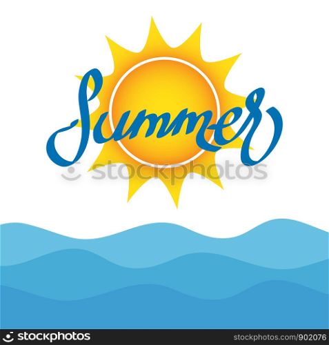 Sea background and summer creative design, stock vector illustration