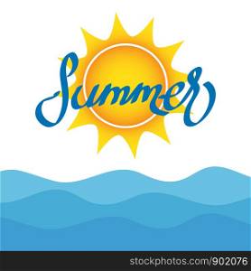Sea background and summer creative design, stock vector illustration