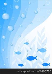 Sea background3. Blue sea background with fishes. A vector illustration