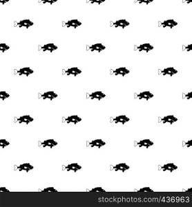 Sea bass fish pattern seamless in simple style vector illustration. Sea bass fish pattern vector
