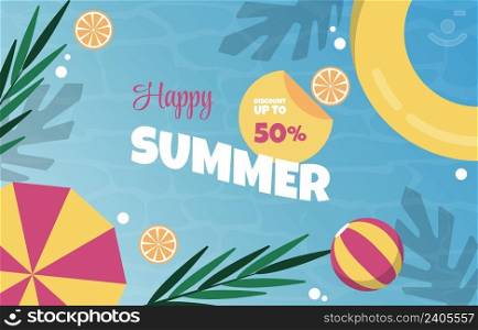 Sea Beach Fruit Summer Sale Holiday Event Poster Template