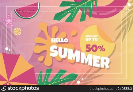 Sea Beach Fruit Summer Sale Holiday Event Poster Template