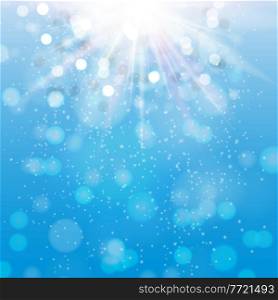 sea blue background with sparkles and rays
