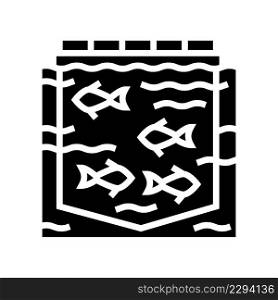 sea cages salmon glyph icon vector. sea cages salmon sign. isolated contour symbol black illustration. sea cages salmon glyph icon vector illustration