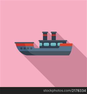 Sea cargo ship icon flat vector. Planet climate. Global disaster. Sea cargo ship icon flat vector. Planet climate