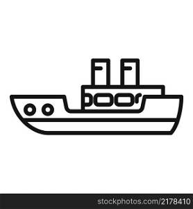 Sea cargo ship icon outline vector. Planet climate. Global disaster. Sea cargo ship icon outline vector. Planet climate