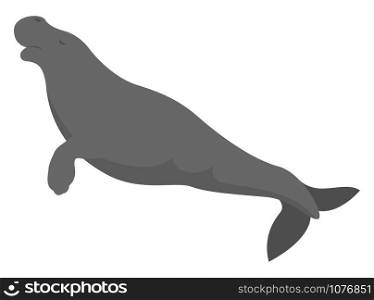 Sea cow, illustration, vector on white background.