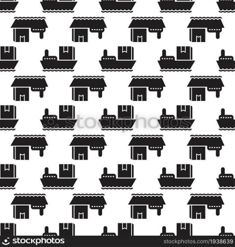 Sea delivery box pattern seamless background texture repeat wallpaper geometric vector. Sea delivery box pattern seamless vector