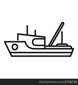 Sea fish boat icon outline vector. Ship vessel. Marine catch. Sea fish boat icon outline vector. Ship vessel