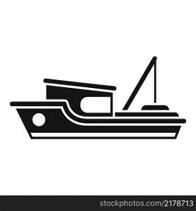 Sea fish boat icon simple vector. Ship vessel. Marine catch. Sea fish boat icon simple vector. Ship vessel