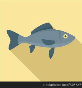 Sea fish icon. Flat illustration of sea fish vector icon for web design. Sea fish icon, flat style