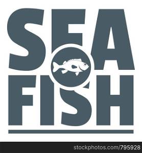Sea fish shop logo. Simple illustration of sea fish shop vector logo for web. Sea fish shop logo, simple gray style