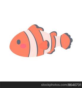 Sea fish vector. cute animal face design for kids.