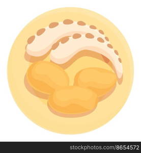 Sea food icon cartoon vector. Portugal cuisine. Fried meal. Sea food icon cartoon vector. Portugal cuisine