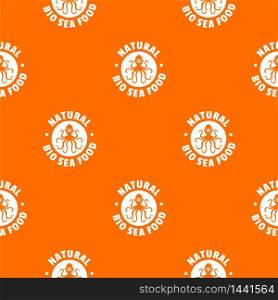 Sea food pattern vector orange for any web design best. Sea food pattern vector orange
