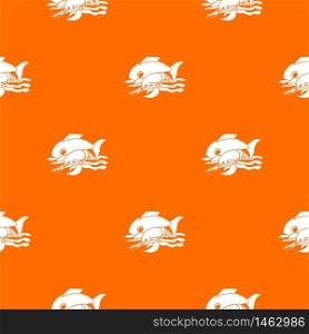 Sea food pattern vector orange for any web design best. Sea food pattern vector orange