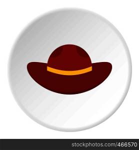 Sea hat icon in flat circle isolated on white background vector illustration for web. Sea hat icon circle