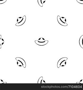 Sea hat pattern repeat seamless in black color for any design. Vector geometric illustration. Sea hat pattern seamless black