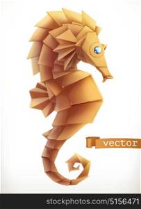 Sea horse. 3d vector icon