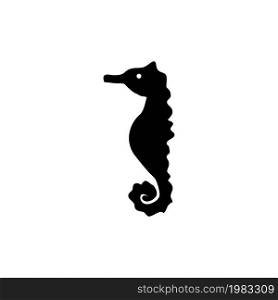 Sea Horse Silhouette, Underwater Animal. Flat Vector Icon illustration. Simple black symbol on white background. Sea Horse Silhouette, Marine Animal sign design template for web and mobile UI element. Sea Horse Silhouette, Underwater Animal. Flat Vector Icon illustration. Simple black symbol on white background. Sea Horse Silhouette, Marine Animal sign design template for web and mobile UI element.