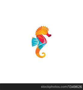 Sea Horse vector logo design.