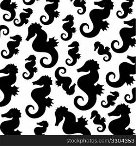 sea horses background,black and white