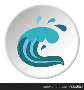 Sea icon in flat circle isolated vector illustration for web. Sea icon circle