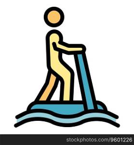 Sea jet icon outline vector. Water safety. Life jacket color flat. Sea jet icon vector flat