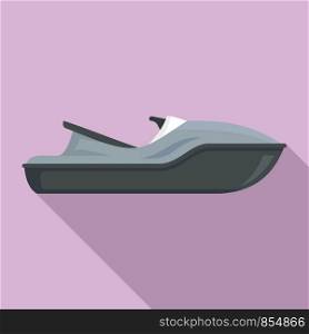 Sea jet ski icon. Flat illustration of sea jet ski vector icon for web design. Sea jet ski icon, flat style