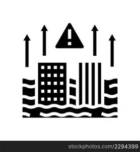 sea level problem glyph icon vector. sea level problem sign. isolated contour symbol black illustration. sea level problem glyph icon vector illustration